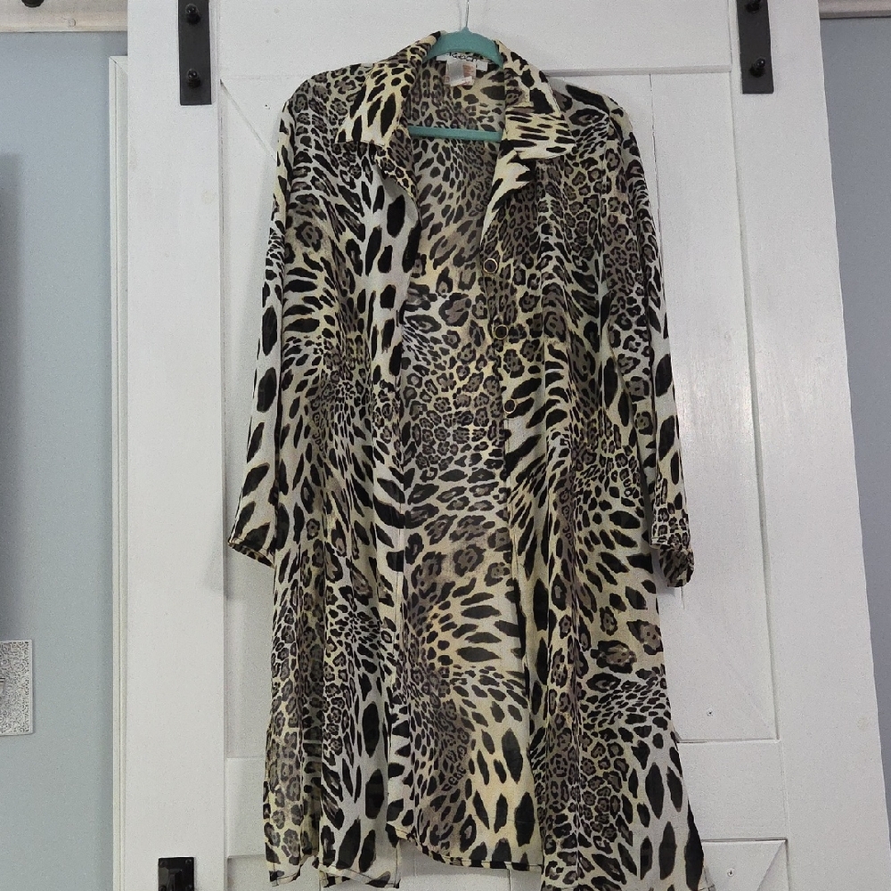 Joseph Ribkoff Animal Print Duster